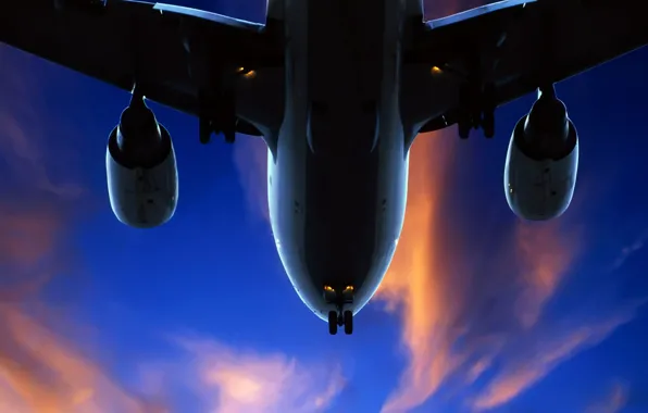 Картинка небо, облака, самолет, 157
