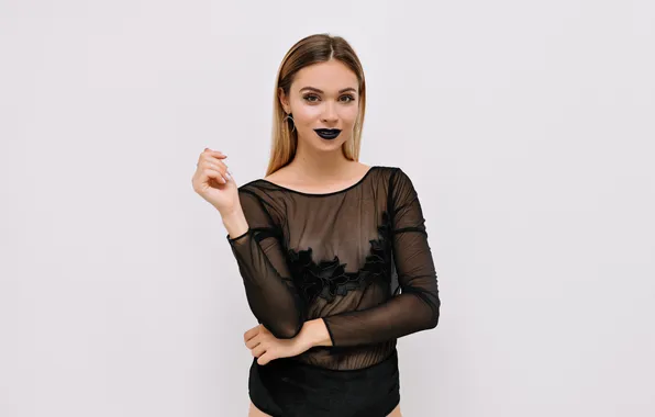 Black, bodysuit, woman, glad