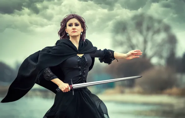 Картинка sword, woman, goticam