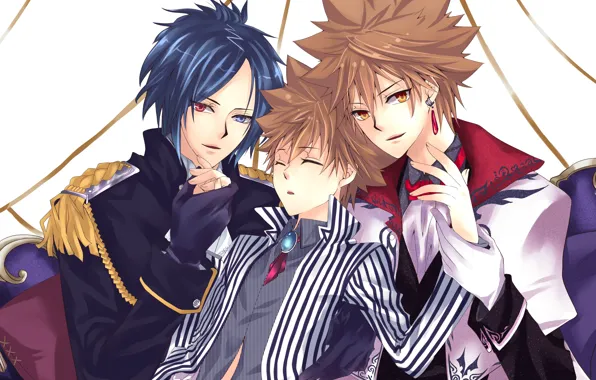 Аниме, парни, мафия, Sawada Tsunayoshi, Rokudou Mukuro, Katekyo Hitman REBORN!