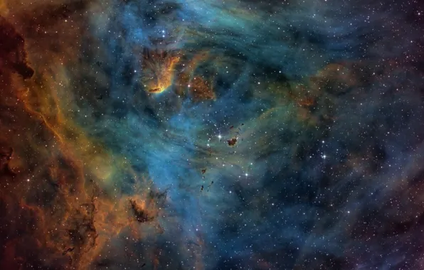 Космос, красота, туманности, IC 2944, The Heart, Running Chicken Nebula