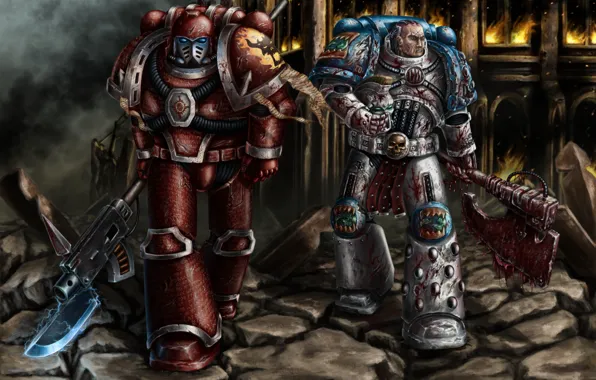 Картинка 40000, soldiers, armor, Warhammer 40K, elites