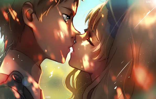 Девушка, любовь, поцелуй, парень, Darling In The Frankxx, Милый во Франксе
