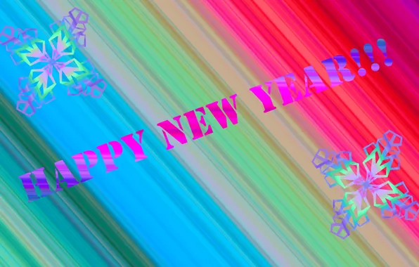 Снежинки, градиент, Happy New Year, поздравление