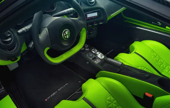 Руль, салон, 2018, Green Arrow, Centurion, Alfa Romeo 4C, Pogea Racing