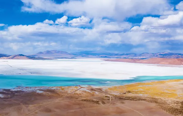 Sky, landscape, clouds, Chile, mine