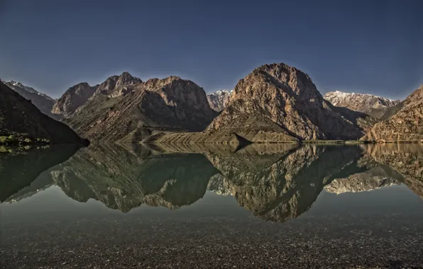 Nature, mountains, lake, Tajikistan, Iskanderkool