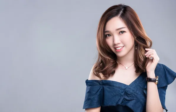 Девушка, улыбка, азиатка, милашка