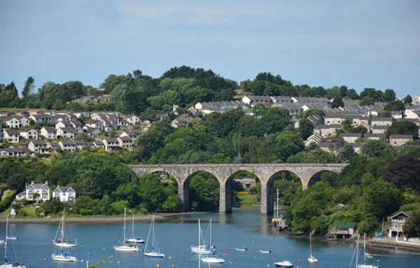 Картинка Англия, Мост, Великобритания, Bridge, England, United Kingdom, Saltash, Солтэш