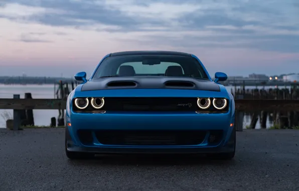 Dodge, Challenger, вид спереди, Hellcat, SRT, Widebody, 2019, Redeye