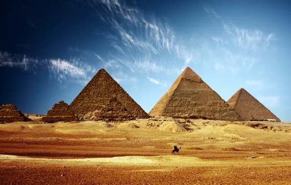 Картинка песок, небо, пирамиды, египет