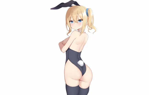Girl, sexy, ass, cleavage, thighhighs, boobs, anime, blue eyes