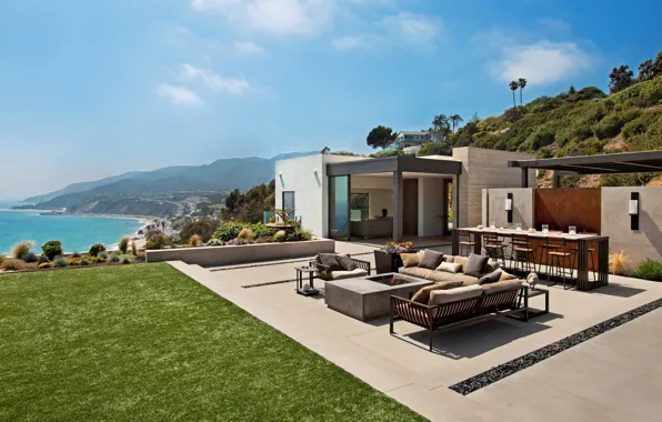 Побережье, вилла, очаг, California, терраса, Pacific Palisades, by Shubin + Donaldson Architects, Revello Residence
