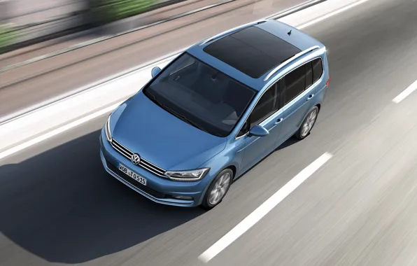 Голубой, Volkswagen, шоссе, Тень, Фольксваген, минивэн, MPV, unveiled