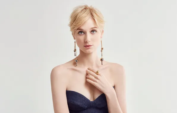 Взгляд, поза, макияж, фигура, актриса, декольте, Elizabeth Debicki, Элизабет Дебики