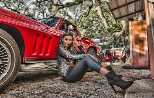 Девушка, поза, фон