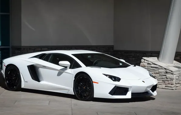 Lamborghini, white, LP700-4, Aventador