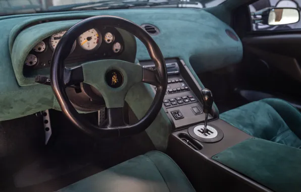 Lamborghini, Diablo, steering wheel, Lamborghini Diablo SE30