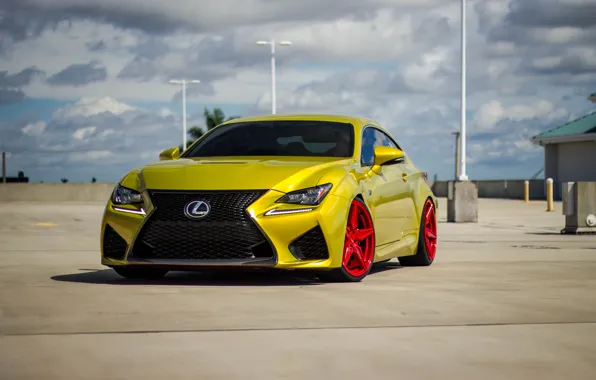 Lexus, Red, Gold, Wheels, RC-F, LP5