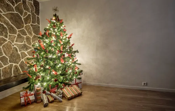 Картинка украшения, елка, свечи, Новый Год, Рождество, подарки, Christmas, Xmas