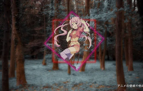 Лес, аниме, kawaii, anime, аниме девушка, madskillz, мэдскиллз