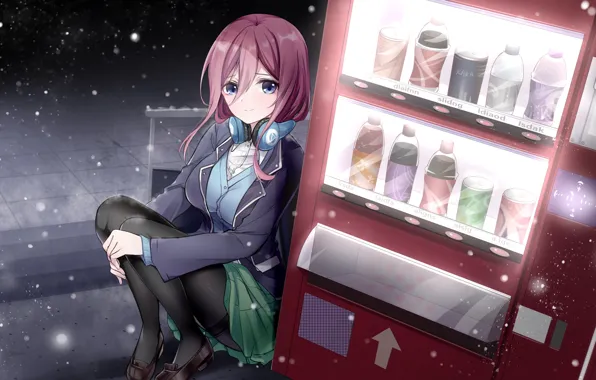 Девушка, напитки, go-toubun no hanayome, nakano miku, gou lianlian dogface