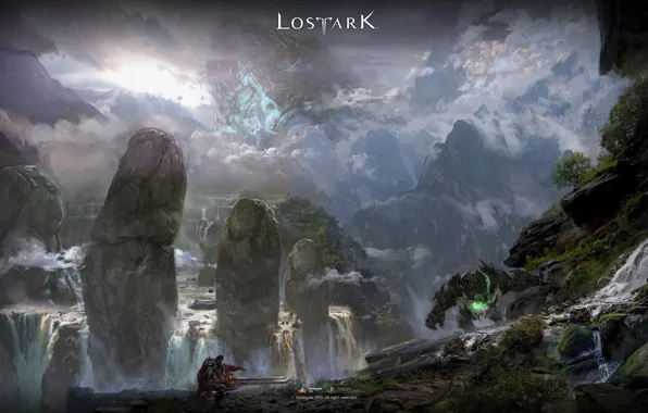 Пейзаж, лицо, фентези, рука, арт, Lost Ark
