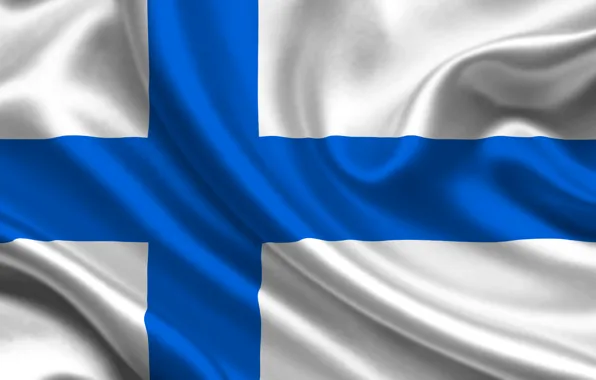 Флаг, Текстура, Финляндия, Flag, Finland, Suomi, Финляндская Республика, Суоми