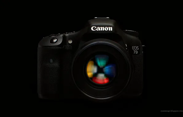 Фотоаппарат, черный фон, Canon, EF 100mm F2.8L macro Hybrid IS, EOS 7D