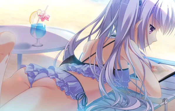 Girl, sexy, ass, long hair, boobs, anime, beautiful, pretty