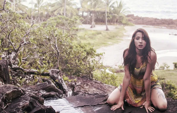 Взгляд, девушка, фон