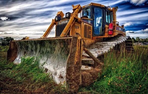 Картинка бульдозер, caterpillar, тяжёлая техника