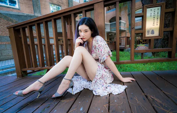 Картинка взгляд, девушка, лицо, тело, фигура, платье