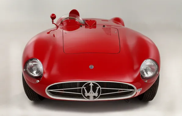 Maserati, Фары, Classic, Classic car, 1955, Значок, Sports car, Радиаторная Решетка