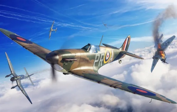 Supermarine Spitfire, Ju-87, RAF, Боевой самолёт, Spitfire Mk. I