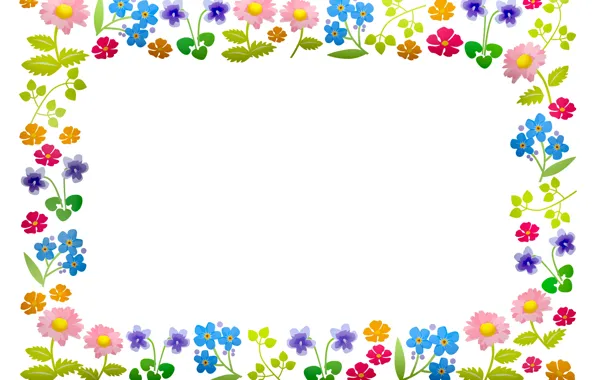 Картинка цветы, рамка, открытка, шаблон, заготовка