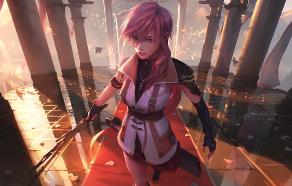 Взгляд, девушка, Final Fantasy XIII, Lightning