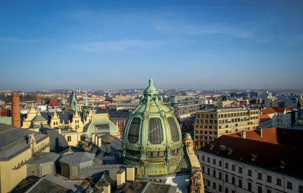 Небо, city, город, фото, улица, вид, дома, Прага