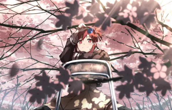 Девушка, сакура, школьная форма, Yuuki Yuuna wa Yuusha de Aru, Yuuna Yuuki, Yuki Yuna is …