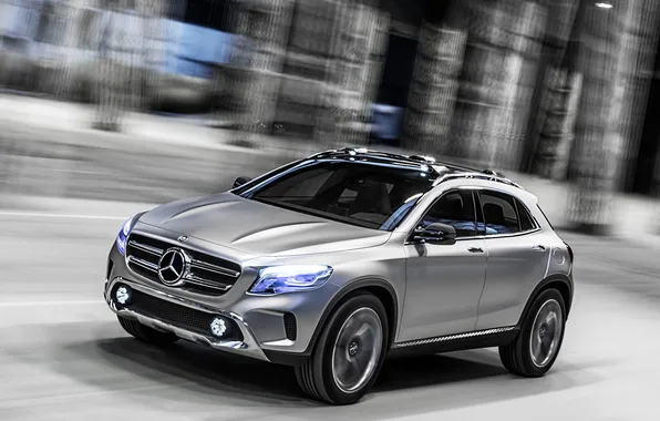 Машина, Concept, свет, фары, Mercedes-Benz, скорость, GLA