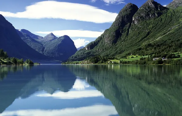 Картинка Вода, Горы, Норвегия