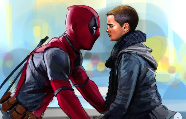 Девушка, арт, Deadpool, Дедпул