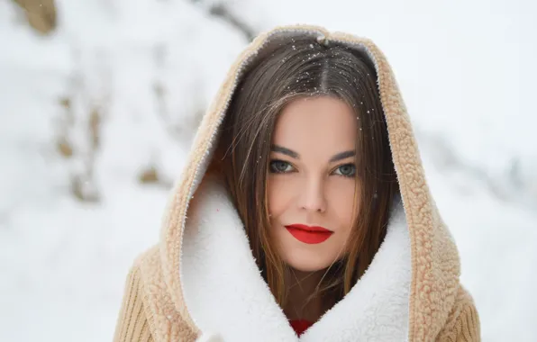 Картинка girl, make_up, model, winter