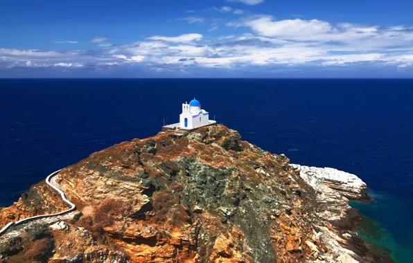 Море, Греция, церковь, остров Сифнос