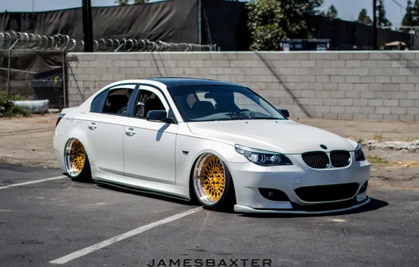 White, wheels, gold, jdm, tuning, germany, low, e60