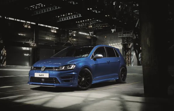 Volkswagen, Blue, Front, Golf, Golf R, Oettinger