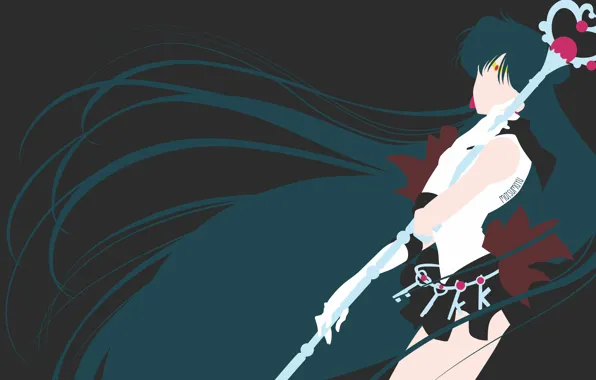 Девушка, минимализм, чёрный фон, Sailor Moon
