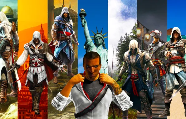 Brotherhood, assassin's creed, assassin, revelations, ezio, desmond miles, connor, auditore