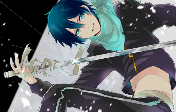 Меч, арт, Бог, Бездомный Бог, Yato, Noragami, Ято