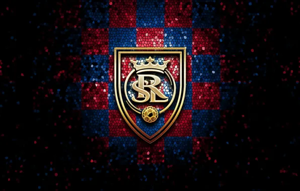 Wallpaper, sport, logo, football, glitter, checkered, MLS, Real Salt Lake